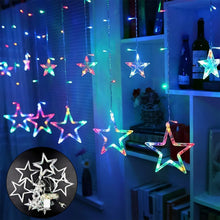 12 Stars LED Curtain String Lights with 8 Flashing Modes for Home Decoration, Diwali & Wedding LED Christmas Light Indoor and Outdoor Light ,Festival Decoration (Multicolor / With Box) - justgrabit.in | Just Grab It