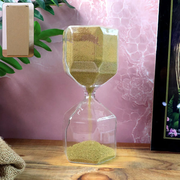 Faceted Glass Hourglass Sand Timer - (1 Pc / 4 Minutes Approx Time) - justgrabit.in | Just Grab It