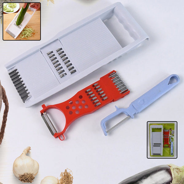 3 in 1 Kitchen Set: Grater Base, Slicing Attachment, and Peeler (3 Pcs Set) - justgrabit.in | Just Grab It