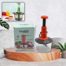 Manual Food Chopper (650ml): 3 Stainless Steel Blades, Locking System, Anti - Slip Base - Justgrabit Inc.
