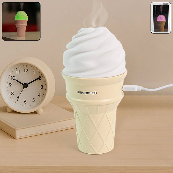 Ice Cream Cone Shape Air Freshener Humidifier (1Pc / Cream Color) - Justgrabit Inc.