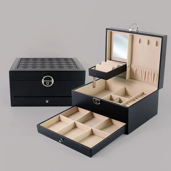 Multi - Layer Jewellery Organizer Box - (1 Pc) - justgrabit.in | Just Grab It