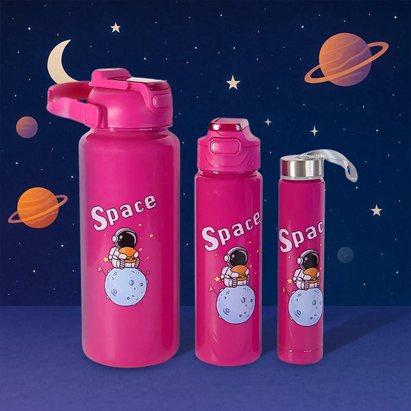 Space Theme Printed Water Bottles – 2000ML, 900ML & 300ML Approx - (Set) - justgrabit.in | Just Grab It