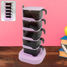 Rotating Spice Jars Vertical Rotatable Seasoning Box 5 Section / Tier With 5 Spoon (1 Set) - justgrabit.in | Just Grab It