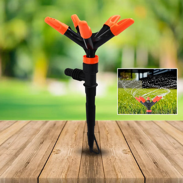 Automatic Garden Sprinkler 360 Degree Rotating Adjustable 5 Arm (1 Pc) - justgrabit.in | Just Grab It