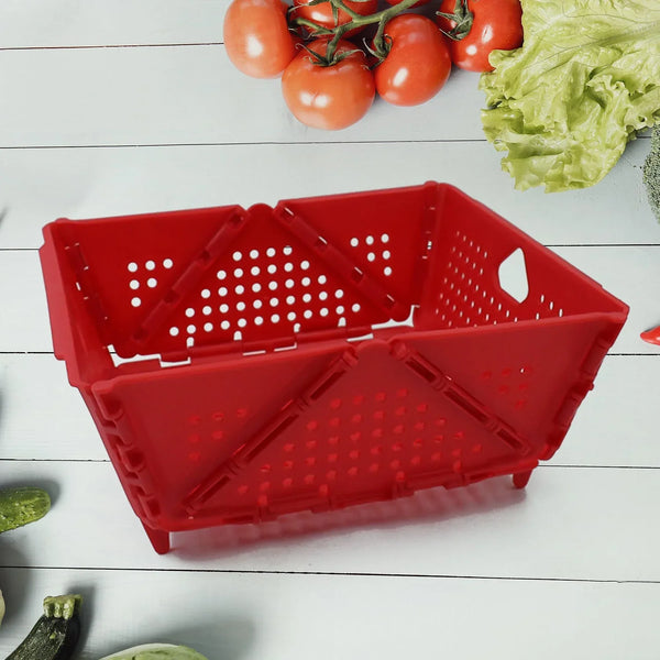 Flexi fold Storage Basket Box with Holes Ventilated Design (23×20 Cm / 1 Pc) - justgrabit.in | Just Grab It