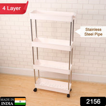 Plastic 4 Layer Folding Trolly Storage Organizer Kitchen Rack - justgrabit.in | Just Grab It