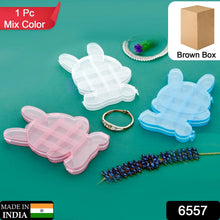 Transparent Cartoon Bear Clear Plastic Storage Box Jewelry Organizer Holder Cabinets For Small objects (1 Pc Mix Color) - justgrabit.in | Just Grab It
