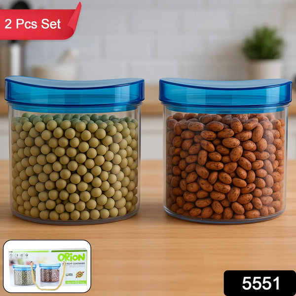 Air Tight & Unbreakable Kitchen Jar Set Food Storage Containers for Dry Fruits, Spices, Snacks, Pulses (2 Pcs Set) - Justgrabit Inc.