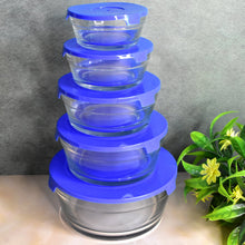 Modern Glass Bowl Set Mixing / Storage Bowls with Lids (5 Pcs Set) - justgrabit.in | Just Grab It