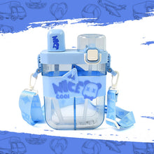 2in1 Dual Compartment Water Bottle with Straw & Adjustable Shoulder Straps (1 Pc/Multi color) - justgrabit.in | Just Grab It