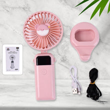 Mini USB Charging Fan with Percentage Display, 5 Speed Modes, and Mobile Stand - justgrabit.in | Just Grab It