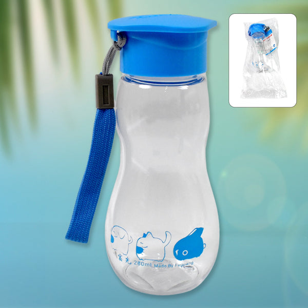 Transparent Travel Portable Water Bottle with Carry Straps (280 ML / 1 Pc) - justgrabit.in | Just Grab It