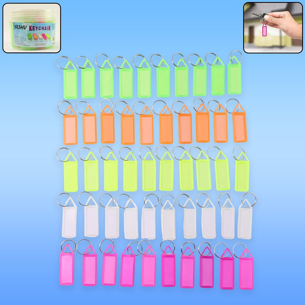 Yashu Multicolor Keychain Label Tags For Office, Home, Storage Use (50 Pcs Set) - justgrabit.in | Just Grab It