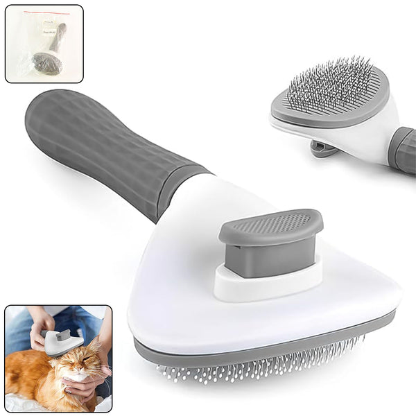 Self - Cleaning Slicker Brush for Dogs & Cats (1 Pc) - justgrabit.in | Just Grab It