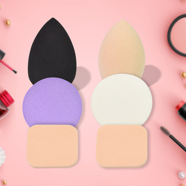 Makeup Sponges Set, Perfect for Liquid, Cream, and Powder (6 Pcs Set) - justgrabit.in | Just Grab It