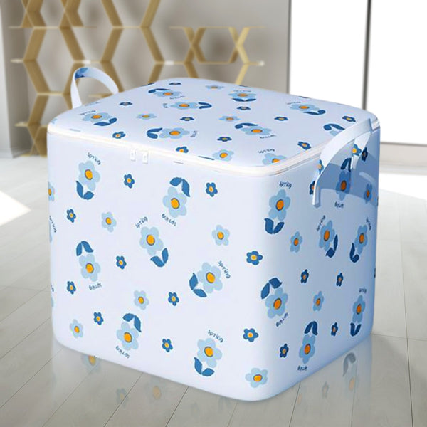 Foldable Clothes Storage Comforter Organizer Storage (100 L / Mix Color) - justgrabit.in | Just Grab It