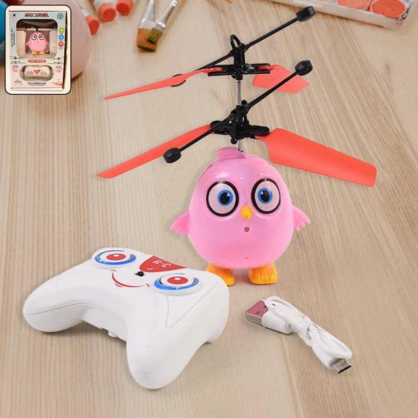 Electroplay Flying Bird RC Toy with LED & Remote Control – Pink Owl Design (1 Set) - Justgrabit Inc.