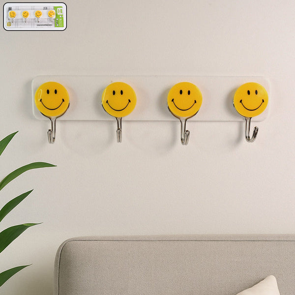 Multipurpose Self - Adhesive 4 hooks for wall Hook (1 Pc) - justgrabit.in | Just Grab It