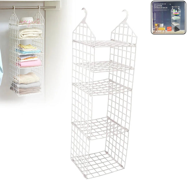 MULTIPURPOSE 5 LAYER FOLDING CLOTHES STORAGE RACKS||CLOSET FOR STUDENTS WARDROBE SHELVES SOCKS, SCARF, T - SHIRT, ETC||HANGING ORGANIZER STORAGE HOLDERS & RACKS - Justgrabit Inc.