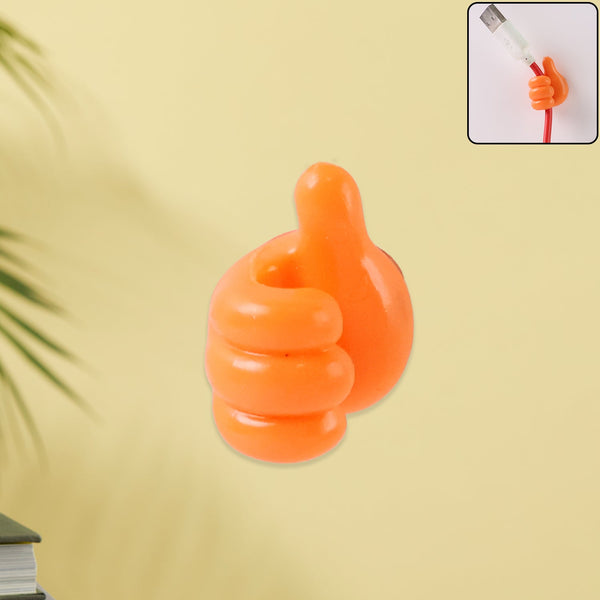 Orange Multifunctional Multi functional Hand Shape Wall Clip Hanger Keys Cable Holder - justgrabit.in | Just Grab It