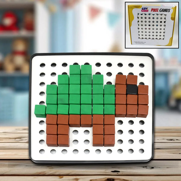 Pixel Cubes Toy for Children Early Education, Pixel Game Educational Board Games Board, Birthday Gift for Kids, Learning Math Toy, Brain Games, Math Puzzle (Approx 180 Cubes With Pixel Board & Book) - Justgrabit Inc.