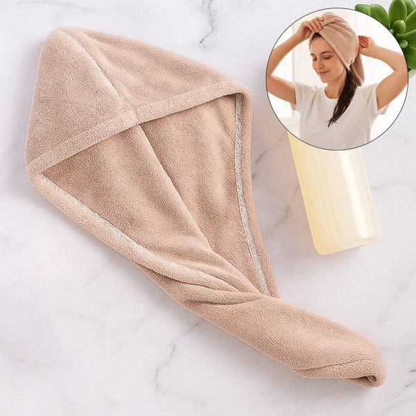 Microfiber Hair Drying Towel Wrap - (1 Pc) - justgrabit.in | Just Grab It