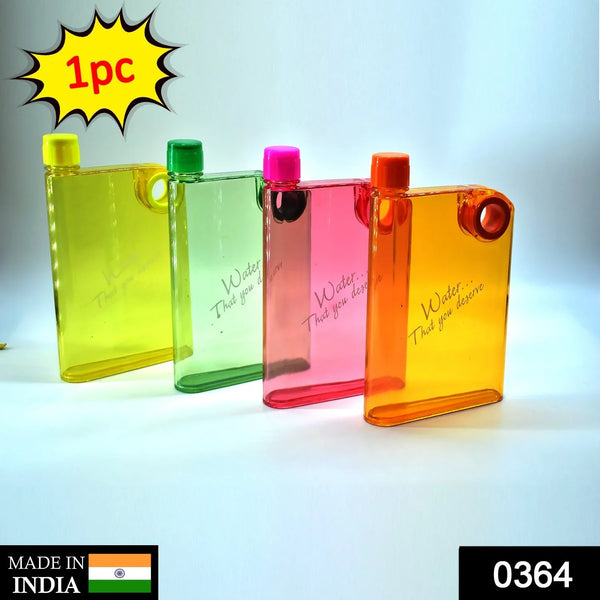 Notebook Style Slim Water Bottle (380 ml, Multicolor) - justgrabit.in | Just Grab It