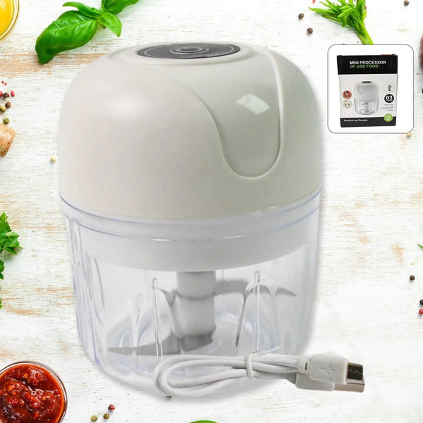 Wireless USB Rechargeable Mini Electric Garlic Machine / Chopper (250Ml) - Justgrabit Inc.
