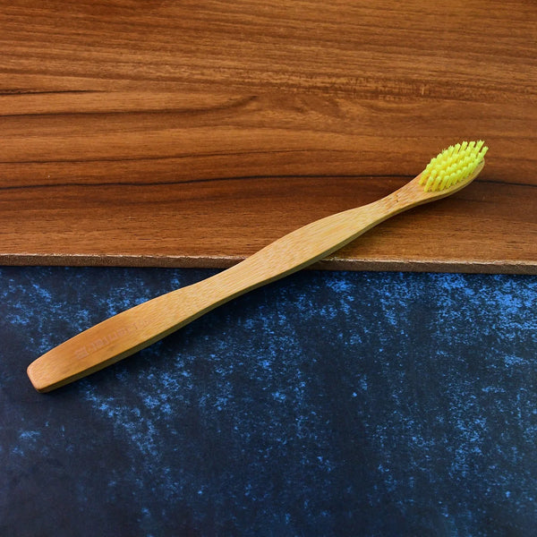 Eco - Friendly Natural Bamboo Toothbrush with Medium Bristles (1 Pc) - Justgrabit Inc.