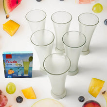 High Quality Faluda, ice cream, Juicer and Water Glasses Set of 6 Transparent, Drinking Water Glasses Stylish Glasses for Faluda, Water, Juice, Glass Set of 6 Pcs (Plastic 300 ML Approx) - Justgrabit Inc.