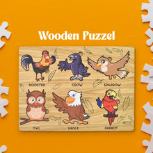 Wooden Bird Puzzle Learning Educational Board (1 Set / 28×20 Cm) - justgrabit.in | Just Grab It