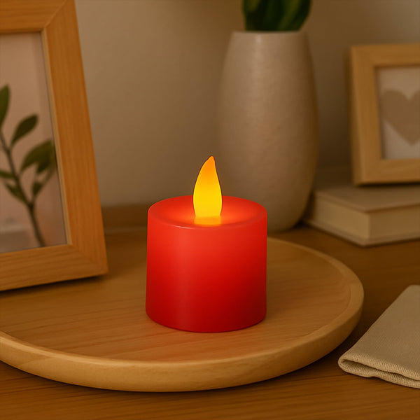Electrical Candles Diya LED Tea Light, Diwali(1 Pc / Red) - justgrabit.in | Just Grab It