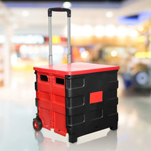 Foldable Shopping Grocery Trolley / Cart Travel Portable Food Basket (1 Pc) - justgrabit.in | Just Grab It