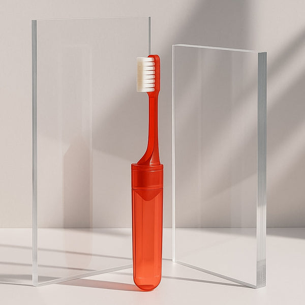 Portable Folding Toothbrush with Built - in Travel Case (1 Pc) - justgrabit.in | Just Grab It