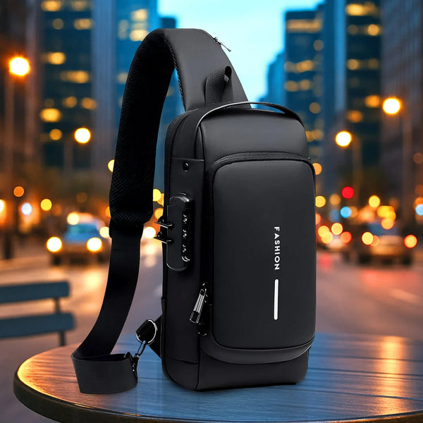 Trendy Anti - Theft Crossbody Sling Bag with USB Charging Port (1 Pc) - Justgrabit Inc.