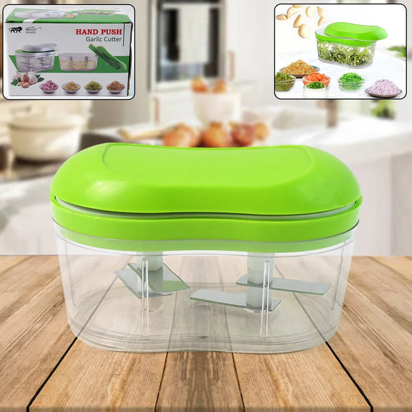 Manual Hand Push Garlic Cutter & Vegetable Chopper (1 pc) - Justgrabit Inc.