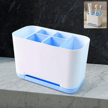 6 Compartment Multi Purpose Organizer Toothbrush Holder Stand Plastic Caddy (1 Pc) - justgrabit.in | Just Grab It