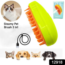 3 - in - 1 Cat Steamy Brush – Self - Cleaning Pet Grooming & Hair Removal Comb - Justgrabit Inc.
