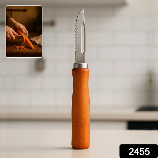 Wooden Handle and Stainless Steel Vegetable Peeler - Justgrabit Inc.