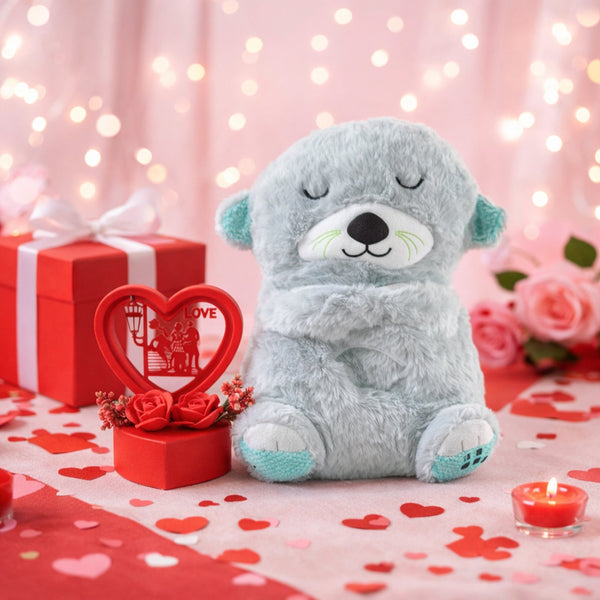 Soft Plush Teddy Bear with Heart - Shaped Love Showpiece Gift Set (2 Pc Set) - justgrabit.in | Just Grab It