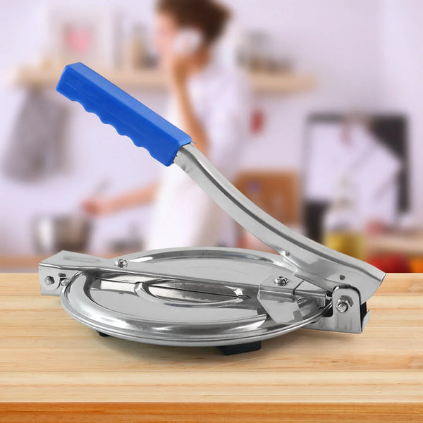 PURI PRESS MAKER - STAINLESS STEEL PURI MAKER PRESS MACHINE - ROTI CHAPATI PRESSER FOR HOME - KHAKHRA - PURI MAKER PRESS MACHINE WITH HANDLE, MANUAL PURI MAKER (MEDIUM) - justgrabit.in | Just Grab It