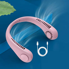 Portable Neck Fan: Holiday Hands Free Bladeless Neck Fan, 360° Cooling Hanging Fan, USB Rechargeable Personal Neck Fan, Wearable Neck Fan Suitable for Traveling - Justgrabit Inc.