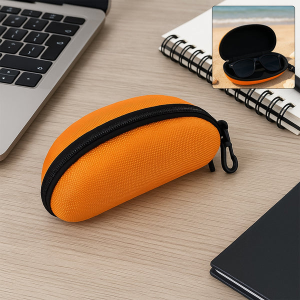 Portable Zipper Eye Glass Sunglasses Hard Case Cover (1 Pc) - justgrabit.in | Just Grab It