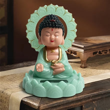 Plastic Solar Powered Moving Head Sitting Action Buddha Statue (1 Pc / Mix Color) - justgrabit.in | Just Grab It