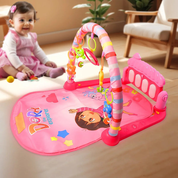 2in1 Baby Kick and Play Piano Gym Mat & Fitness Rack (1 Set) - justgrabit.in | Just Grab It