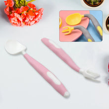 Silicone Bendable Kids Spoon & Fork Set – Toddler Self - Feeding Utensils (2 Pc Set) - Justgrabit Inc.
