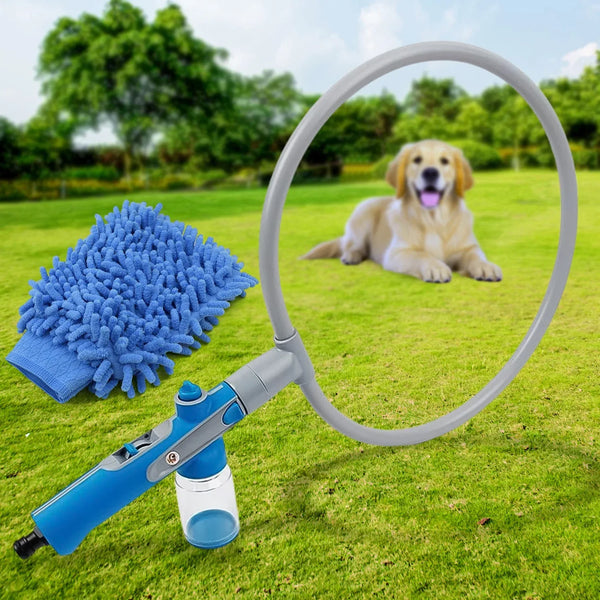 Pet Shower Sprayer, Cat Dog Grooming Bath Massager, With Microfiber Glove (1 Set) - justgrabit.in | Just Grab It
