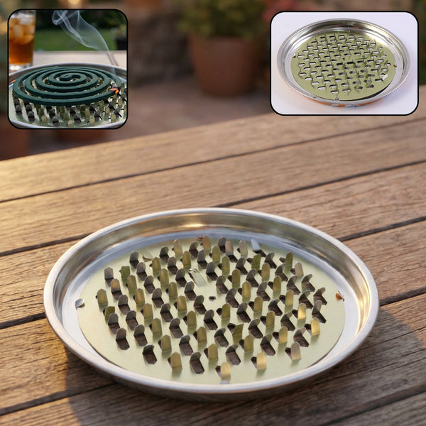 Round Metal Mosquito Coil Stand (1 Pc) - justgrabit.in | Just Grab It