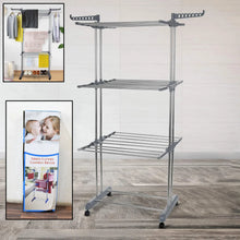 Premium Heavy Duty Stainless Steel 3 Layer Foldable Cloth Drying Stand (1 Set / With Color Box) - justgrabit.in | Just Grab It